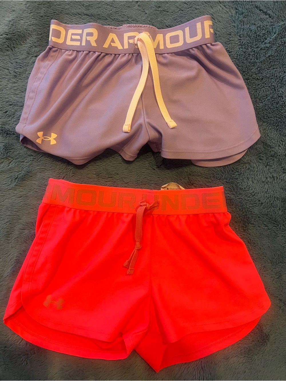 Under Armour Girls Athletic Shorts - Purple and Pink